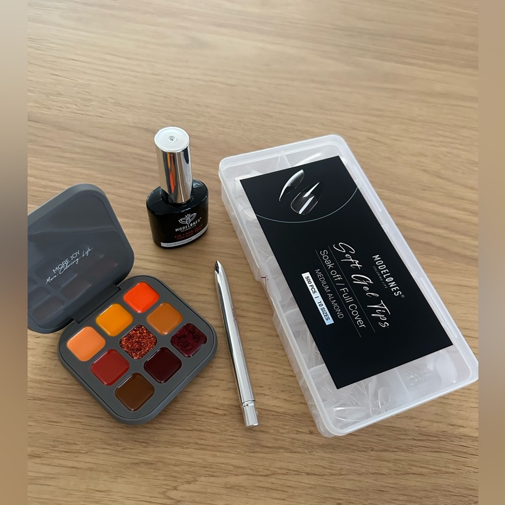Nail Tips and Glue Gel Nail Kit- 15ml 4 In 1 Nail Gel